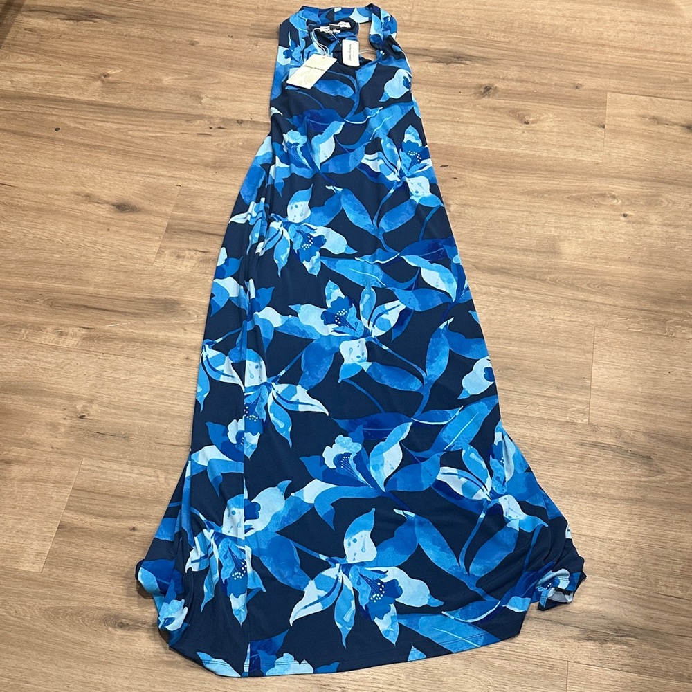 Tommy Bahama Blue Floral Maxi Dress with flower print